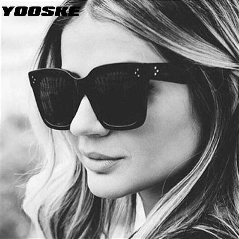 YOOSKE Brand Luxury Square Sunglasses Women Vintage Design Big Frame Sun Glasses Female Gradient Fashion Eyewear UV400 H260129
