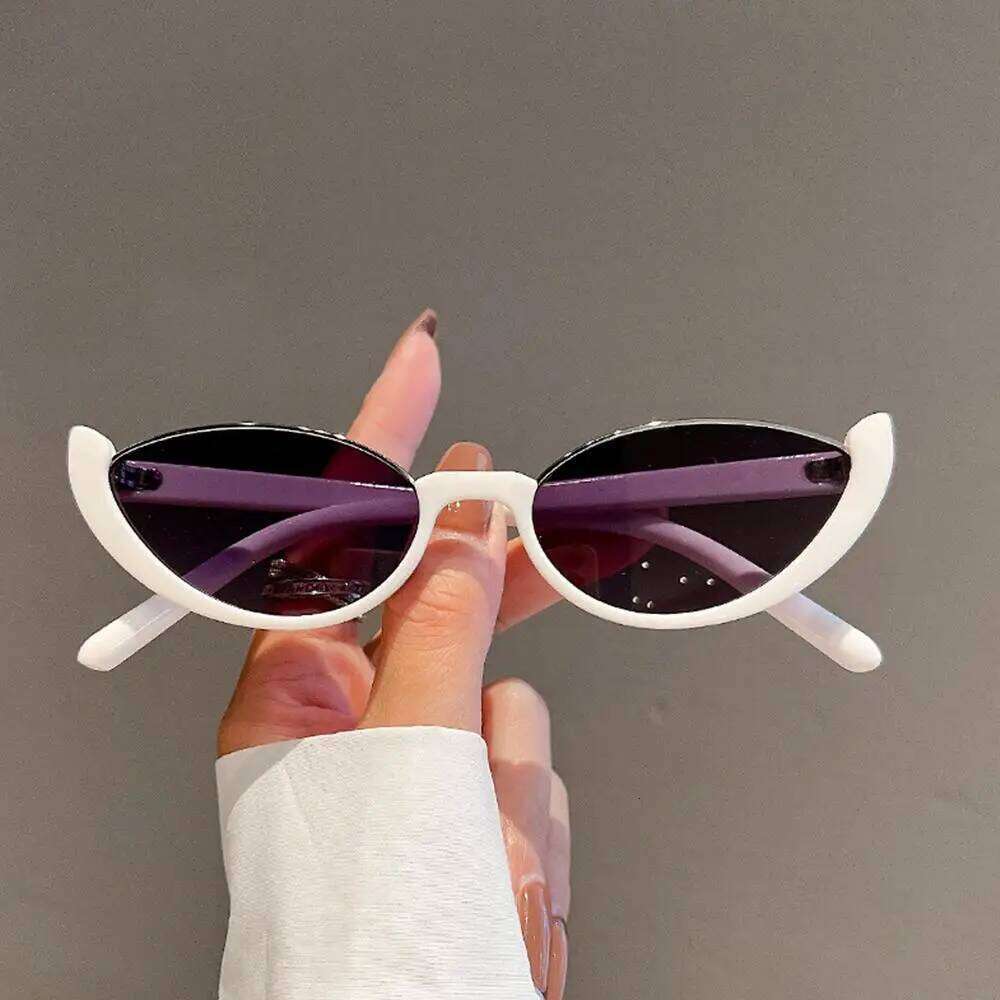 New Vintage Small Cat Eye Sunglasses for Women Trendy Half-frame Sun Glasses Fashion Cycling Shades Eyewear H260129