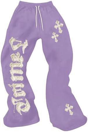 Luxury Brand Designer Clothes SHENHE Men's Pattern Cross Print Flared Sweatpants Drawstring Gothic Y2k Casual Pants