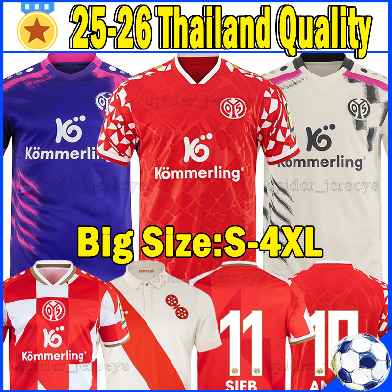 XXXL 4XL 2025 2026 Mainz Soccer Jerseys 120th anniversary WEIPER KAISHU SIEB HOLLERBACH KOHR NEBEL Football Shirts 25 26 NORDIN BELL WIDMER KAWASAKI LEE Men Uniforms