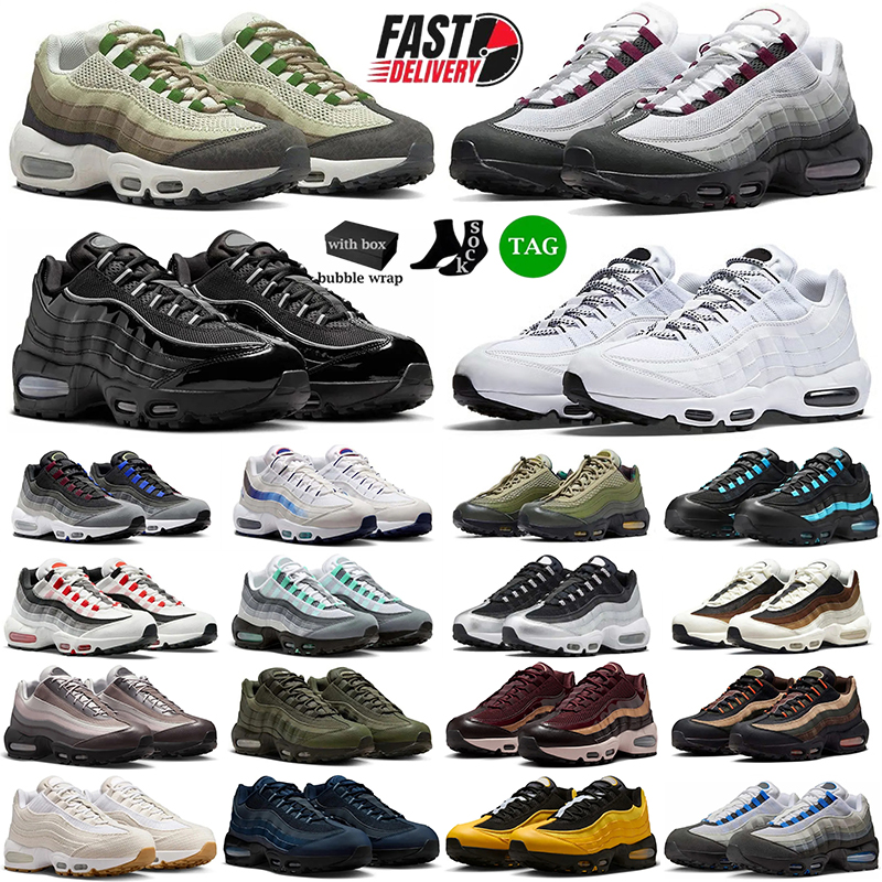 2026 Designer Shoes 95s Running Shoes Sneakers Fashion Triple Black White Neon Yellow Cool Grey Olive Midnight Navy Classics mesh breathable 95 Trainers shoes