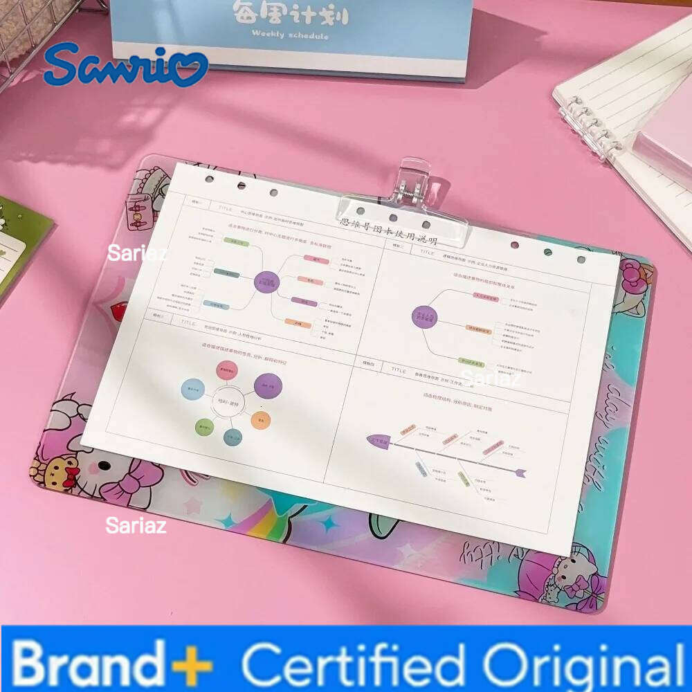 Sanrio Hello Kitty Clipboard Acrylic Cartoon Ins Style Student Homework A4 Test Paper Clip Multi Function Folder Writing Pad H260129
