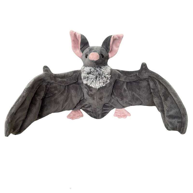 25cm Lovely Grey Stuffed Bat Doll Plush Throw Pillow For Boys and Girls Christmas Halloween Decoration Holiday Gifts Y260128