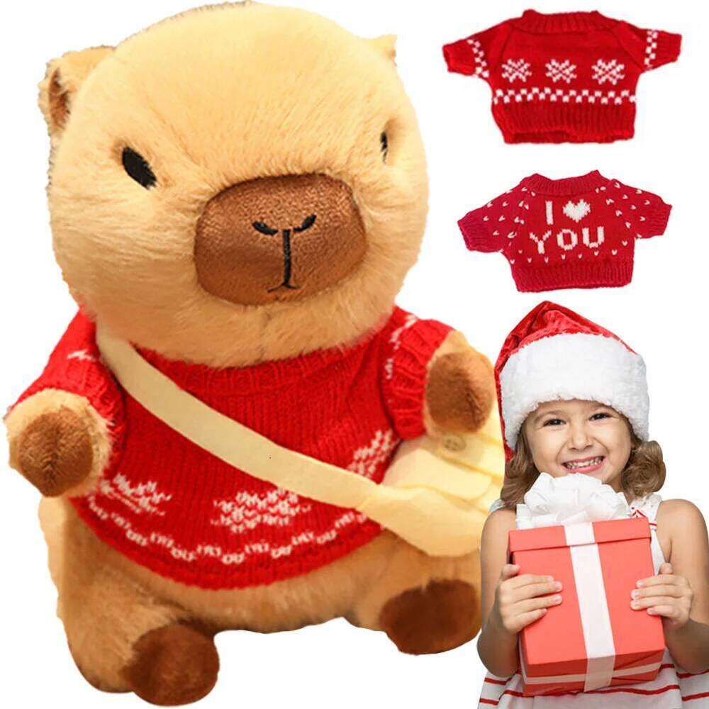 DIY Cute Plush with Clothes & Bag Animal Toy Capybara Stuffed Plushies Gifts for Boys Girls Y260128