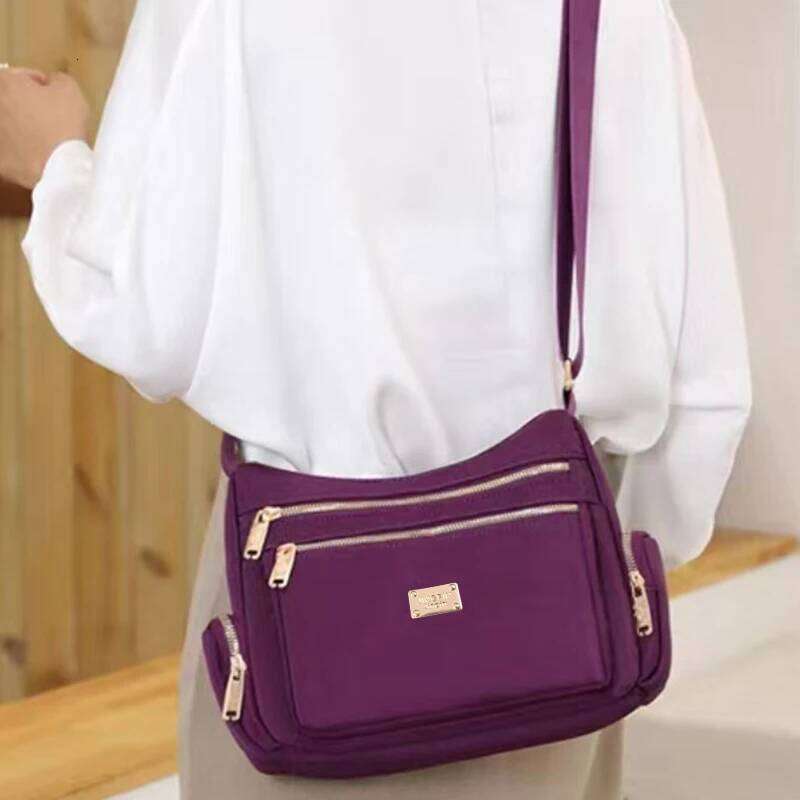 Neutral color tote bag men and women, multi-layer zipper design, suitable for travel, available in various colors XJ260129