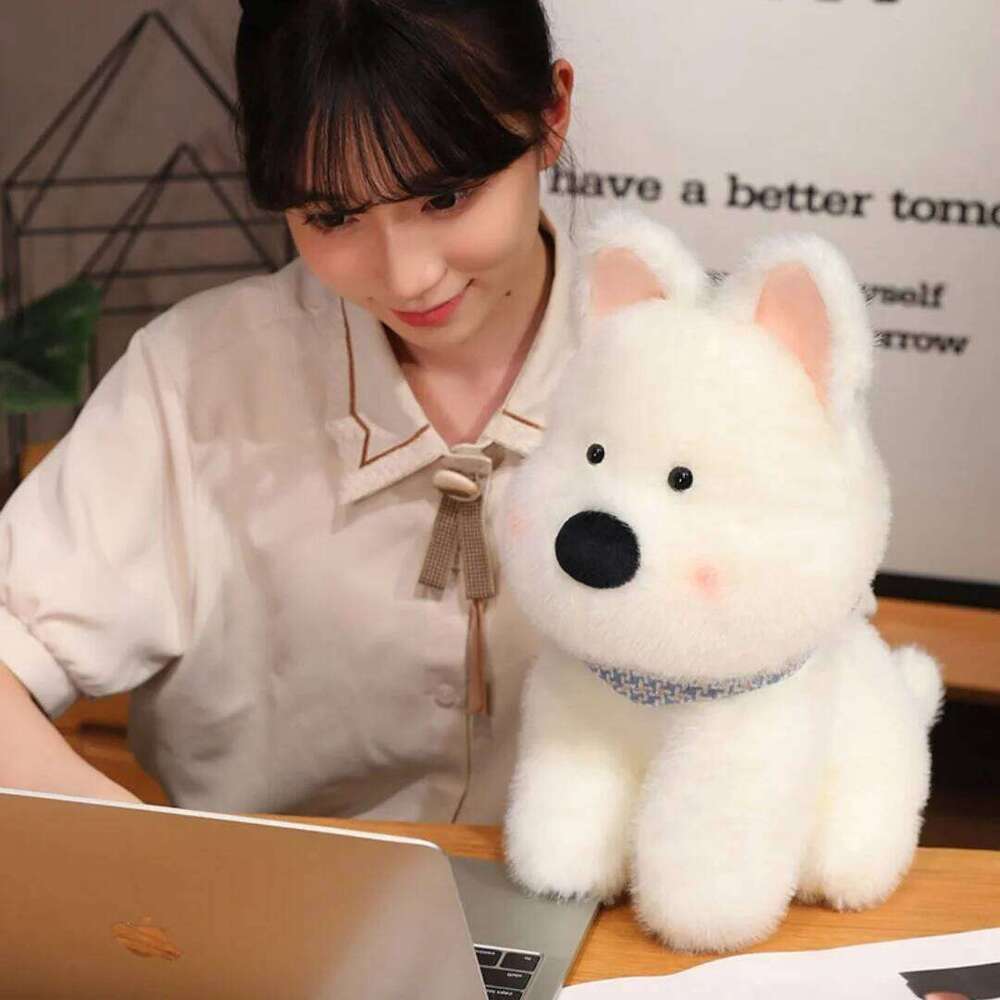 Internet celebrity cute West Highland puppy toy children's plush doll scribbled dog girl birthday gift Y260128