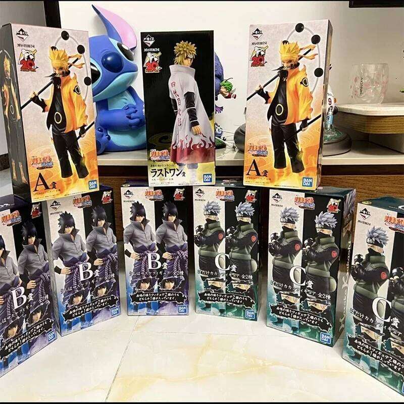 20cm Bandai Naruto Anime Shippuden Uchiha Sasuke Hatake Kakashi Namikaze Minato Action Figure Collection Model Toys Gifts Z260129