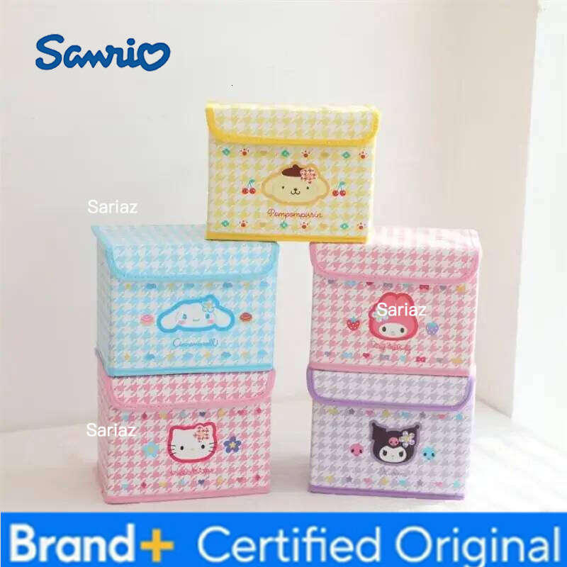 Sanrio Kawaii Kuromi Hello Kittywith Lid Storage s Anime Dust-Proof Desktop Tidy Small Box Cosmetic Sundries Cartoon H260129 H260129