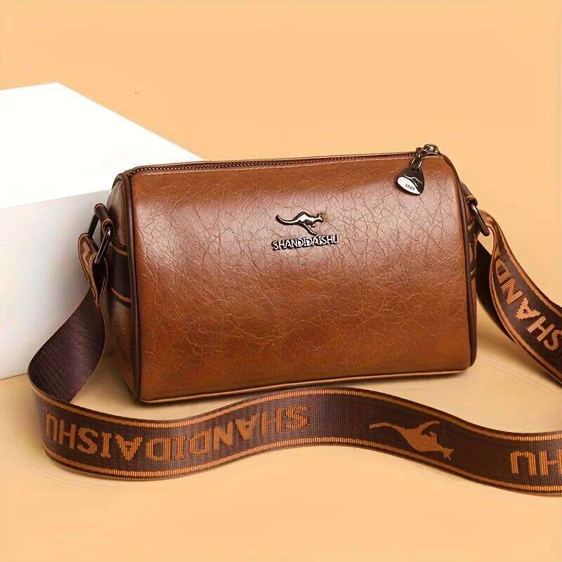 Multi Layer Solid Color Pu Leather Shoulder Bag, Fashion Versatile Large Capacity Cross Body Pillow Bags, Suitable for Daily Use XJ260129
