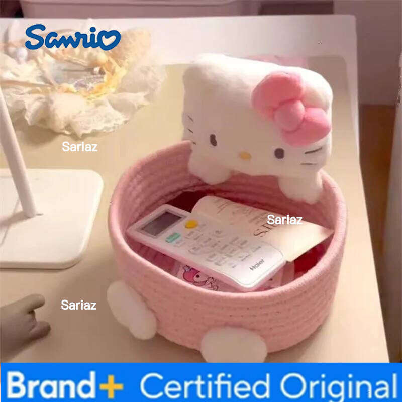 Sanrio Cute Cat Shaped Storage Basket Kawaii Desktop Organizer for Snacks Cosmetics Girls Room Pastel Home Decor H260129 H260129