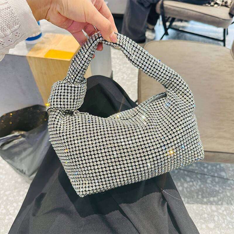 JIOMAY Fashion Rhinestone Purse Trends Hand Bags For Women 2024 New Elegant And Versatile Party Evening Clutch Makeup Bag