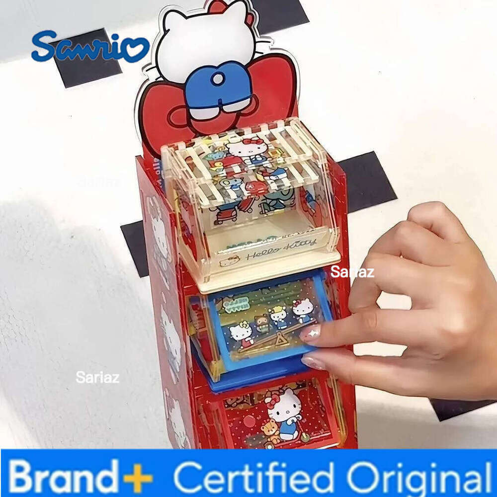Sanrio Anime Hello Kitty DIY three-layer acrylic Kawaii desktop cosmetics jewelry flip-top box cute storage rack H260129