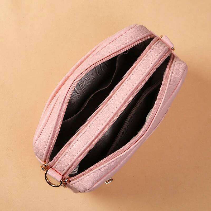New Single Shoulder Crossbody Multi Zipper Large Capacity Casual PU Women's Small Square Bag XJ260129
