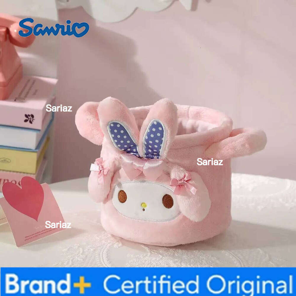 Sanrio 2026 Hello Kitty My Melody Plush Desktop Bucket Cute Girl Cartoon Storage Box H260129 H260129