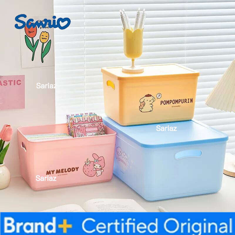 Sanrio Cartoon My Melody Square with Lid Household Storage Box Miscellaneous Organizing Plastic Storages Boxs Gifts H260129