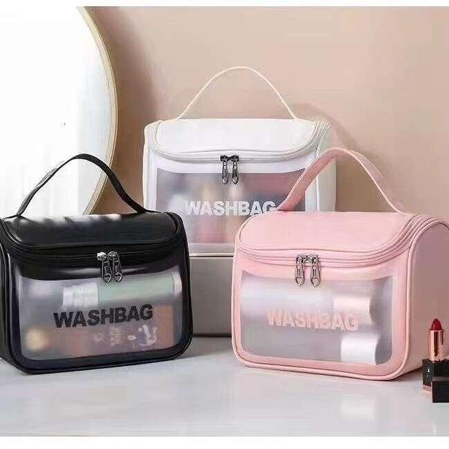 Waterproof New Large Capacity Transparent Wash Handheld Portable Cosmetic Travel Storage Bag
