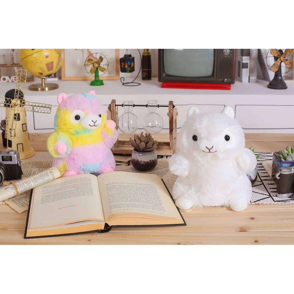 1pcs20cm rainbow alpaca hand doll plush toy, cute ornaments, creative Y260128
