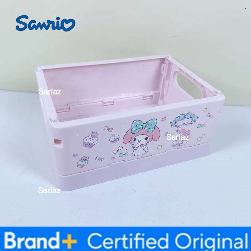 Sanrio Cute Hello Kitty Storage Box Cartoon Anime Kt Women Foldable Portable Desktop Decoration Item Classification Girl Gift Wholesale H260129