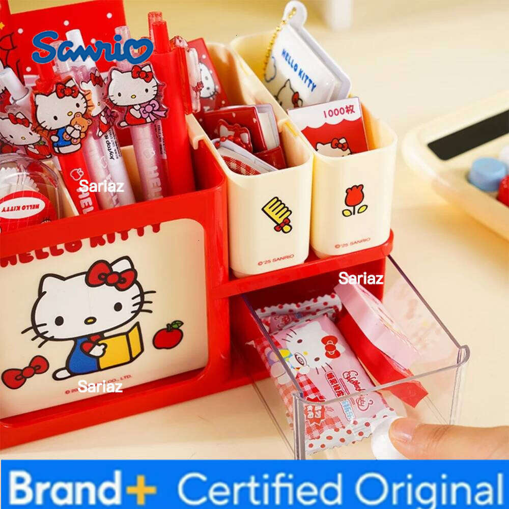 Sanrio Genuine Hello Kitty Storage Box Cartoon Kt Cat Multi-Functional Detachable Desktop Stationery Receive Boxes Gift For Girl H2601291 H2601291