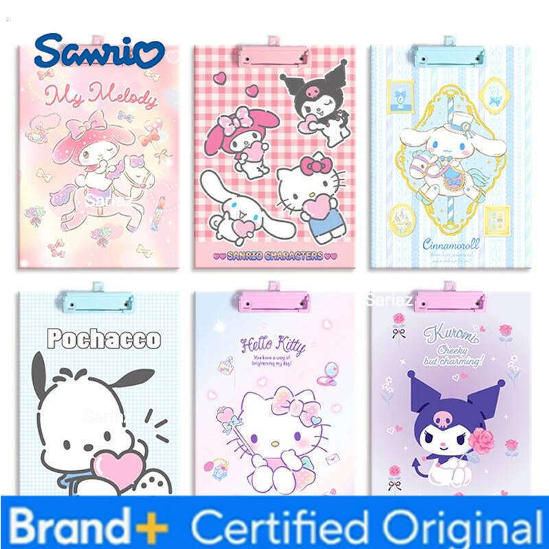 Sanrio Kuromi Clipboard Hello Kitty Cinnamoroll Melody Students Office A4 Writing Board Multifunctional Clip Folder H260129