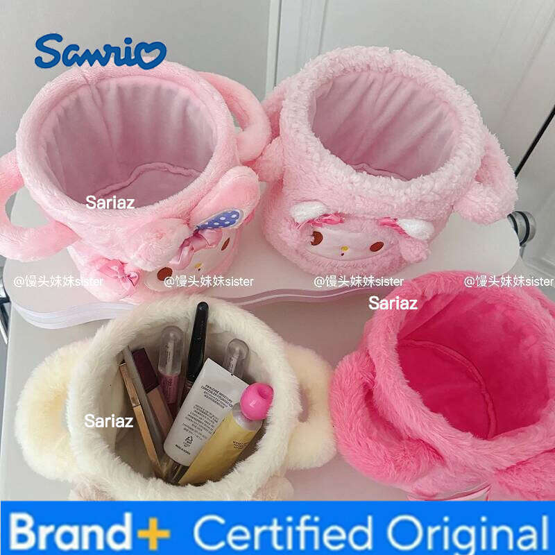 Sanrio Kawaii My Melody Plush Storage Bucket Student Dormitory Pen Holder Miscellaneous Sorting Basket Desktop Decoration Girl H260129 H260129
