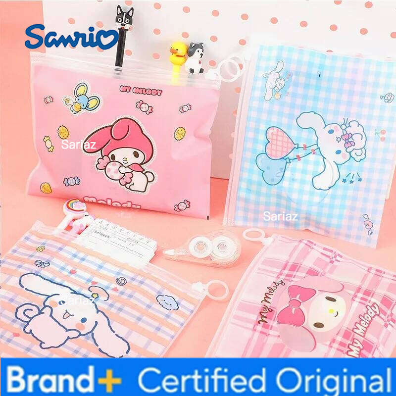 Sanrio Cinnamoroll Storage Bags Cartoon Anime Figures My Melody Q Figural Cute Girls Toy Bag Kids Birthday Christmas Gifts H260129