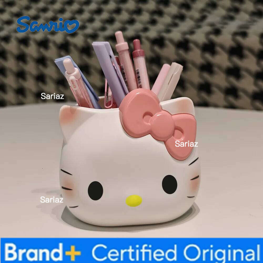 Sanrio 2026 Hello Kitty Cartoon Cute Pencil Holder Student Stationery Desktop Organizer Cosmetic Storage Box Holiday Decor Gift H260129