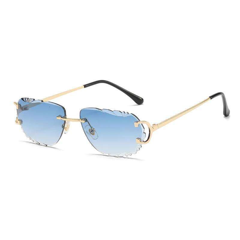 Retro Sunglasses For Men And High-End Frameless Fashion UV400 Irregular Cut Lenses Women Sun Glasses H260129