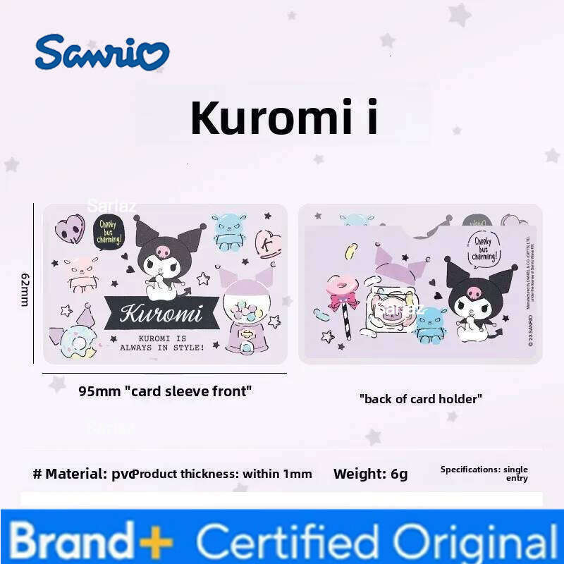 Sanrio 2025 New Kulomi Melody Laurel Pacha Dog Transparent Cute ID Bank Bus Student Card Holder H260129