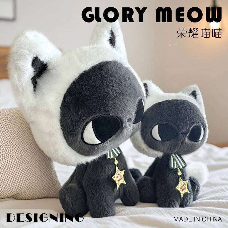 25cm/35cm Moonlight Stuffed Animal Elegant Black Cat with Starry Night Pattern Kawaii Celestial Gift Girls&Witchcore Lovers Y260128