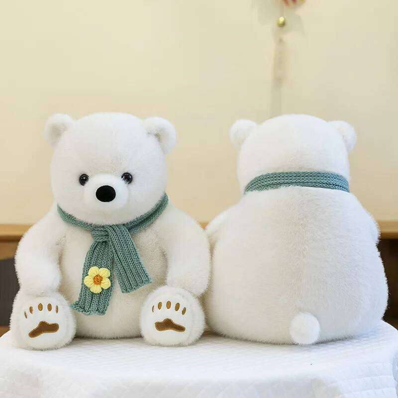 1pc 20cm/7.87inCute scarf polar bear plush holiday toy doll genuine birthday gift Y260128