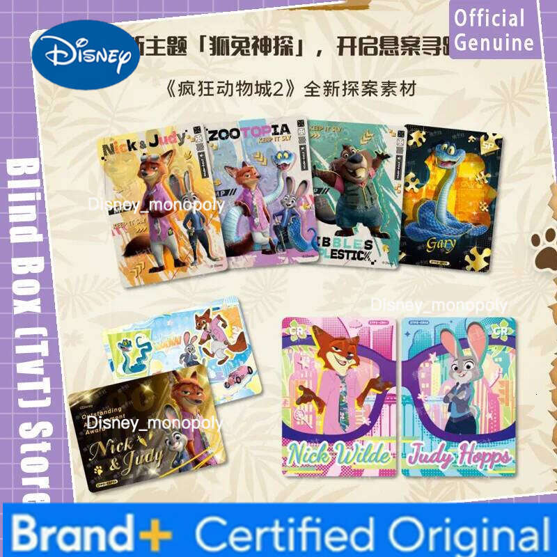 Disney Genuine Zootopia 2 Platinum Fox Rabbit Detective Series Blind Box Beautiful Card Collection Fashion Gift H2601291 H2601291