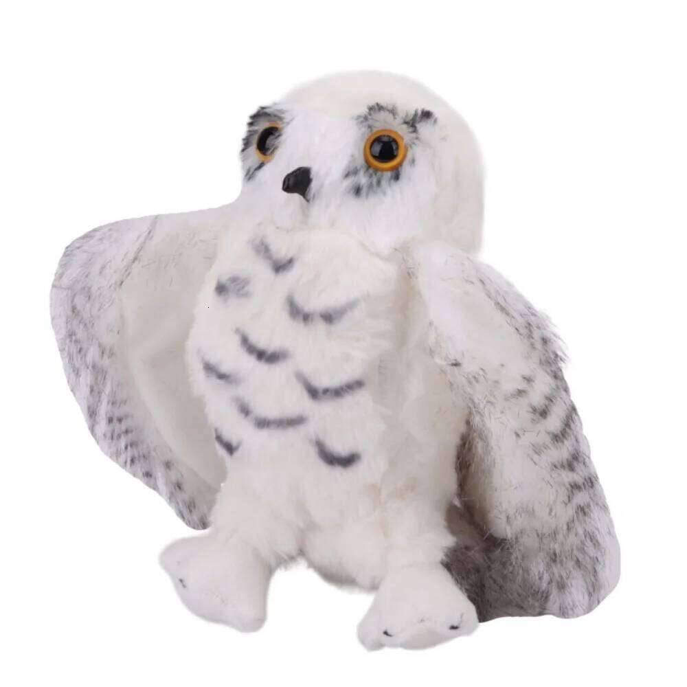 20cm SimulationSuper Soft Trend Snow-White Simulation Animal Hedwig Cute Snow Owl Plush Doll for Children Holiday Gifts Y260128
