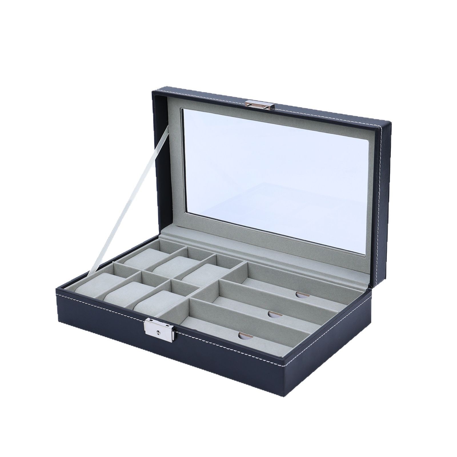 Watch Box PU Leather 6/10/12/20 Girds Watch Case Storage Box Watch Holder Box Organizer Watch Display Box 240425