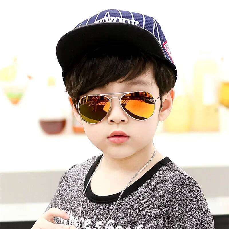 New Children's Polarized Sunglasses Kids Outdoor Sports Cycling Sun Girls Boys Pilot Metal Eyewear UV400 Glasses H260129