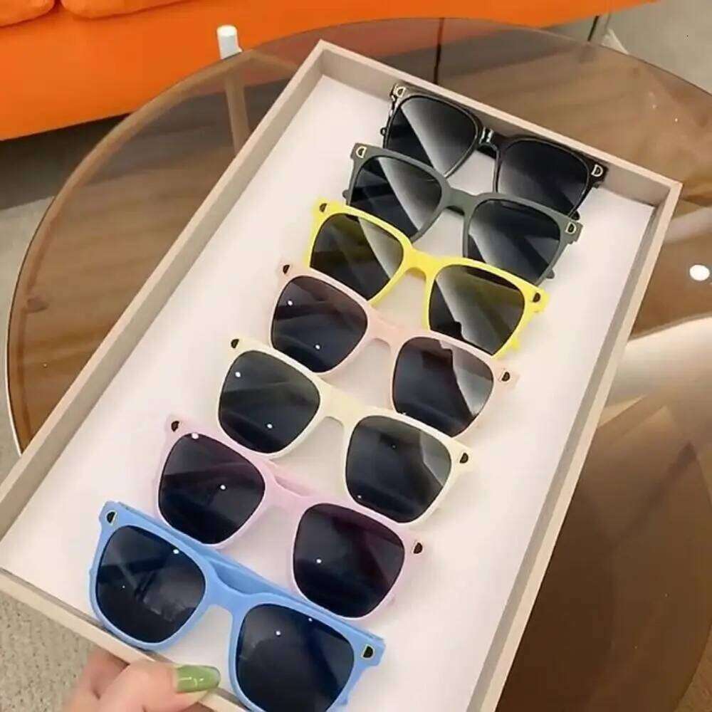 Fashion Outdoor Square Frame UV 400 Foldable Sunglasses Travel Goggle for Toddler Boys and Girls H260129