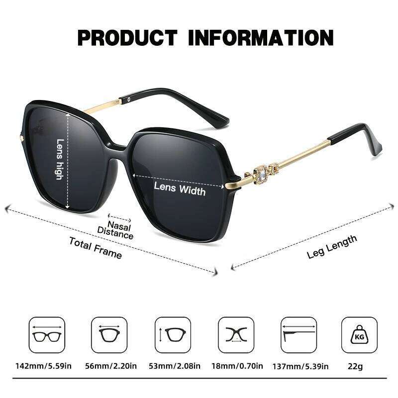 JUNCTURE Polarized Fashion Square Sun Gradient Lady Glasses Party Holiday Gifts Sunglasses for Women H260129