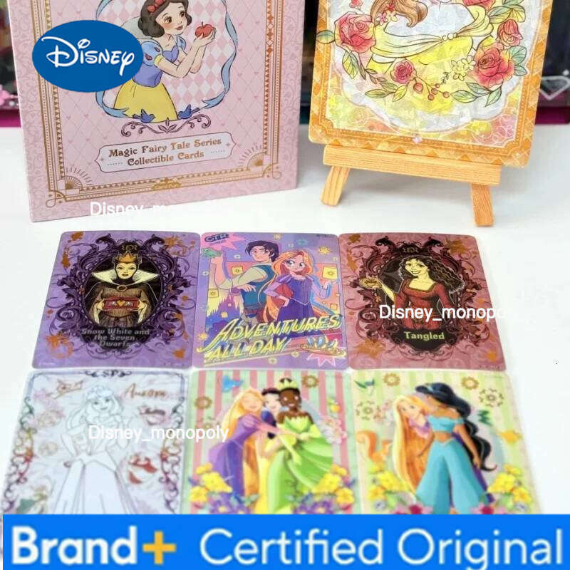 Disney Genuine Card.Fun Princess Magic Fairy Tale Series Anime Collection Cards Mistery Box Board Games Toys Birthday Gift H260129