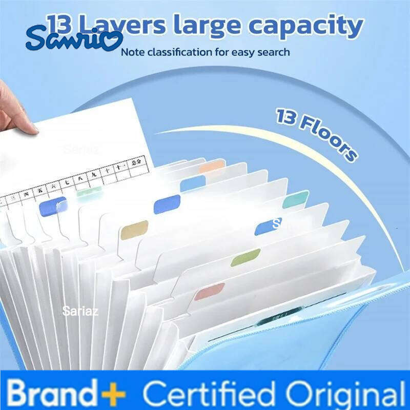 Sanrio 13 Layer Expanding File Clear Book test paper cartoon Folder Organizer H260129