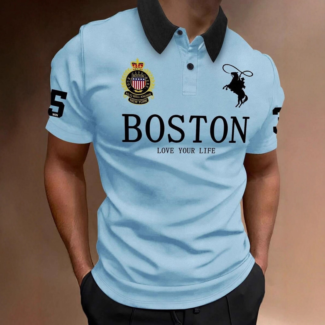Luxury Brand Designer Clothes 2025 New European And American Fashion Trend Casual Versatile Short Sleeve Button Polo Shirt 3D Print