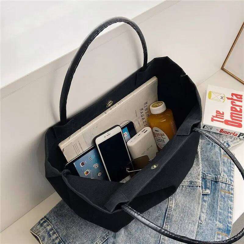 Customized Name Solid Color Canvas Single-Shoulder Bag Large Capacity Handbag Women Prefect Gift For Family Holiday Trip Use XJ260129