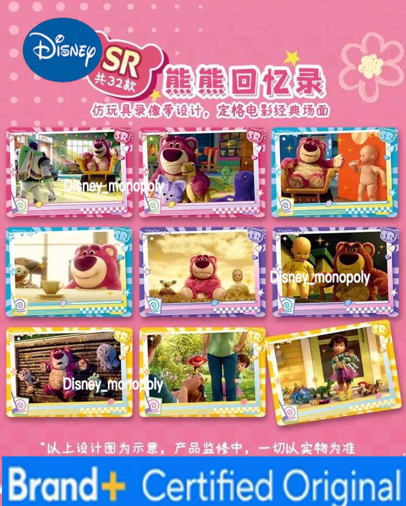 Disney Card Fun Official Genuine Strawberry Bear Love & Villains Series Collectible Cards Anime Peripheral Gift Toys H260129 H260129