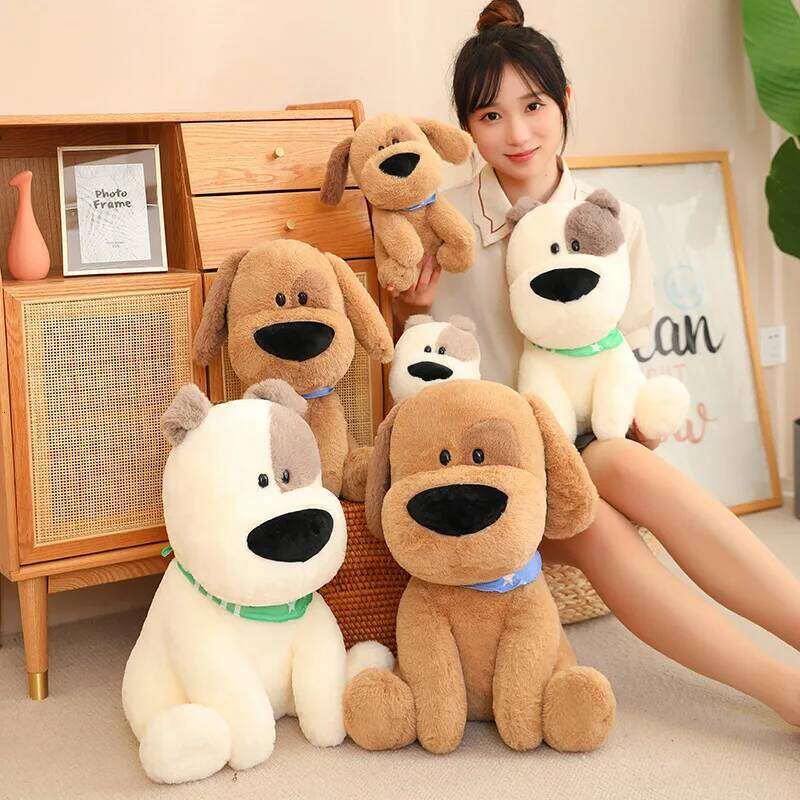 Girls holiday gift big nose children plush toys dog dolls Y260128