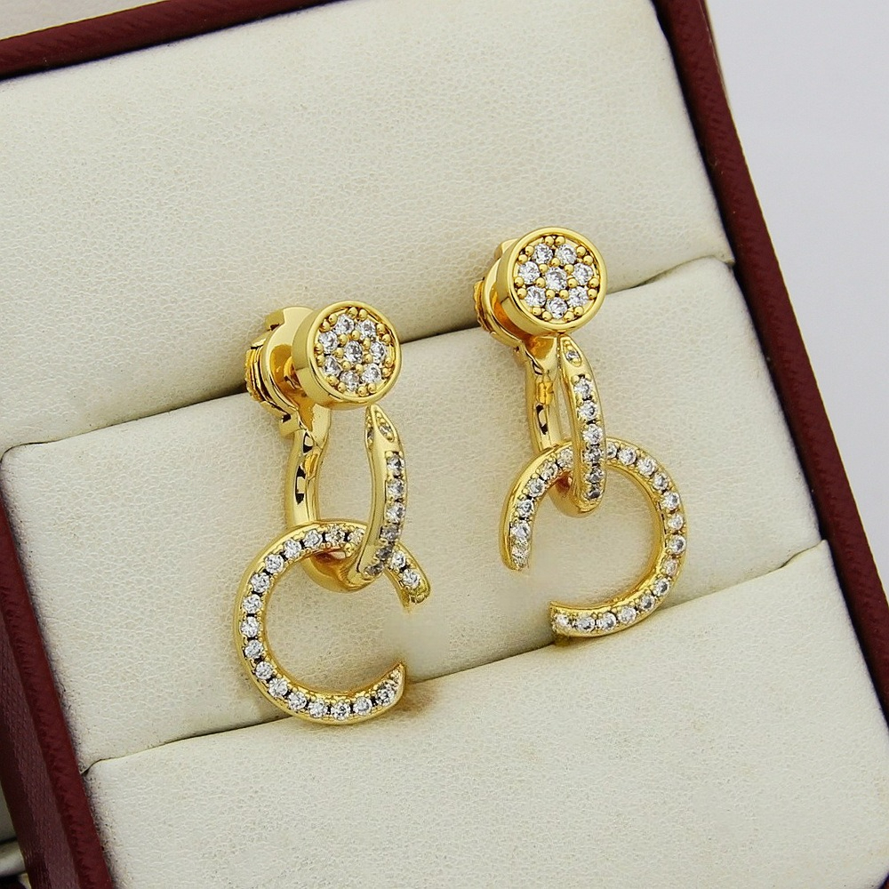 Stud Earrings Classic Designer Letter Charm Gold Plated Ear Stud Earring For Women Wedding Party Fashion Jewelry