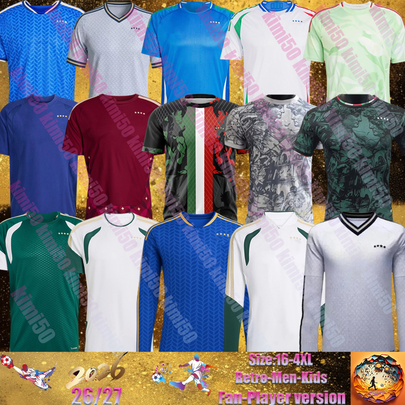 24 25 26 27 Italy Jersey 2026 World Cup italia Soccer Jerseys Football T--Shirt Home Away DI LORENZO RETEGUI BARELLA FRATTESI PELLEGRINI DIMARCO GOALKEEPER men Kids kit