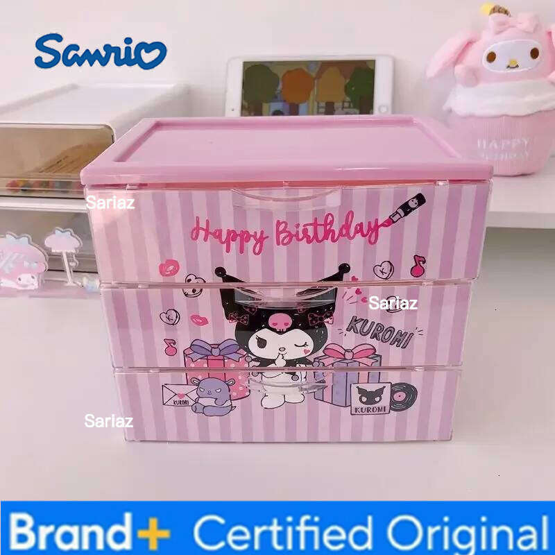 Sanrio Japanese Family Cute Cartoon Desktop Drawer-style Multi-layer Box Jewelry Hairpin Sundries Storage H260129 H260129