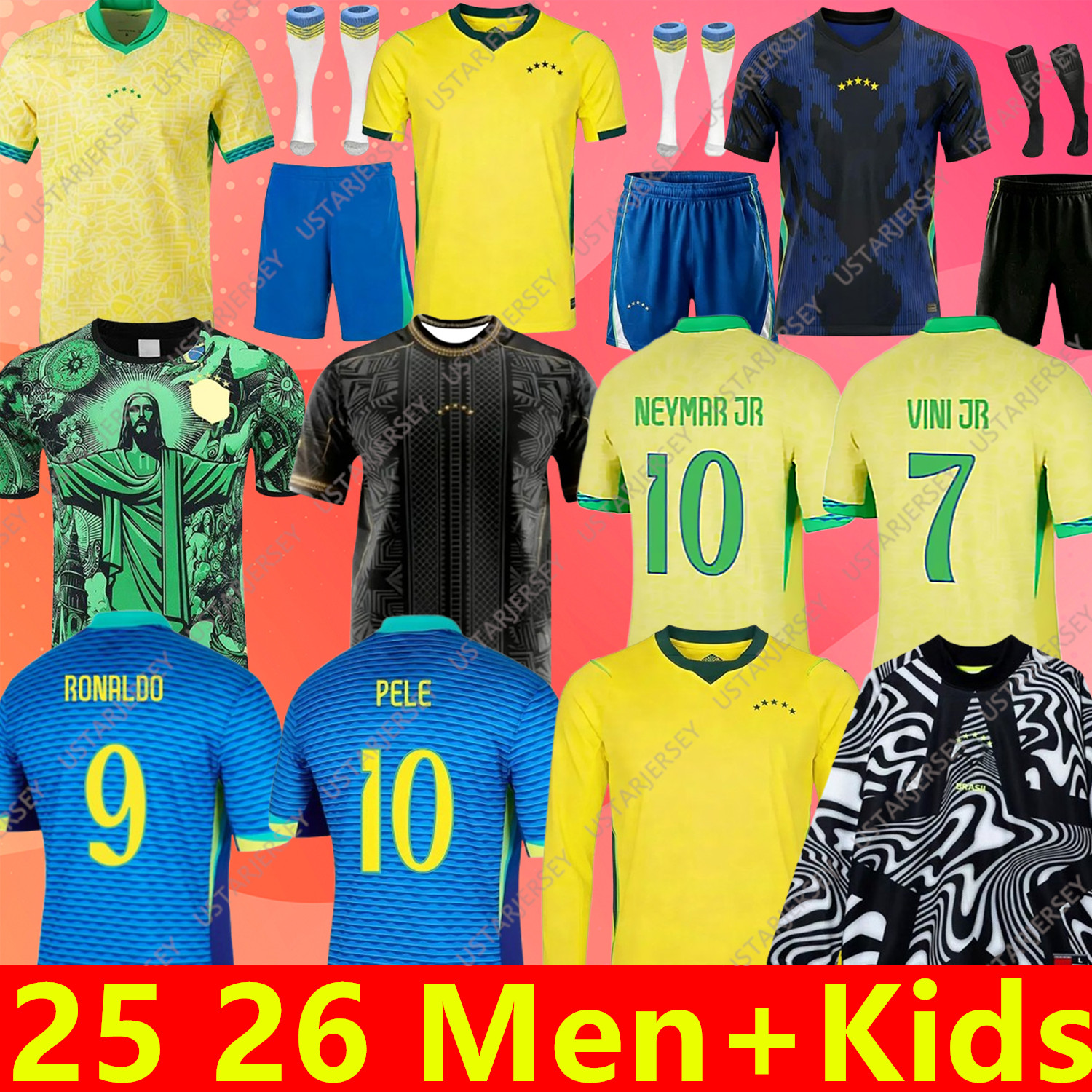 25 26 BRAZILS soccer jerseys L.PAQUETA NEYMAR JR VINI JR. 2025 2026 P.COUTINHO RICHARLISON football shirt G.JESUS T.SILVA BRUNO G. PELE RODRYGO men kid world cup 2026 jersey