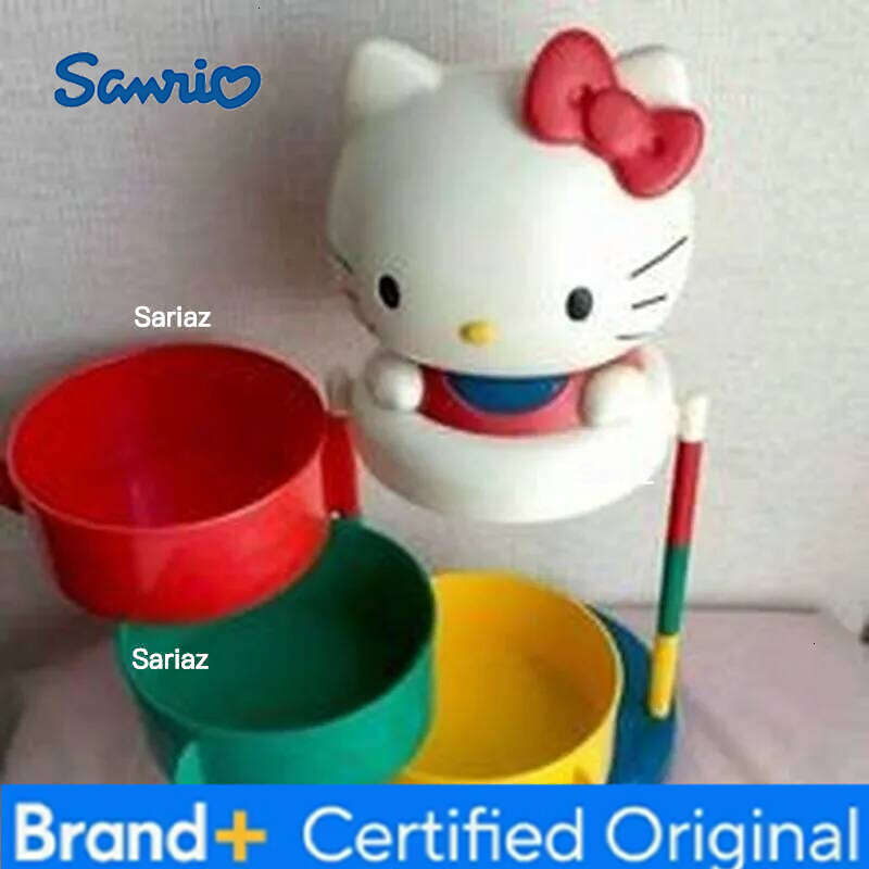 Sanrio Kt Three-Layer Rotating Box Cat Head Organizer Girls Gift For Besties Jewelry Storage Home Decor Accessories H260129 H260129