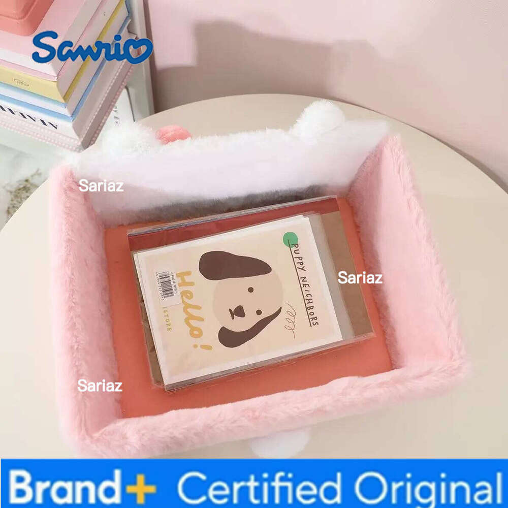 Sanrio Cartoon Hello Kitty Desktop Cosmetics Snacks Key Basket Miscellaneous Storage Box Cute H260129