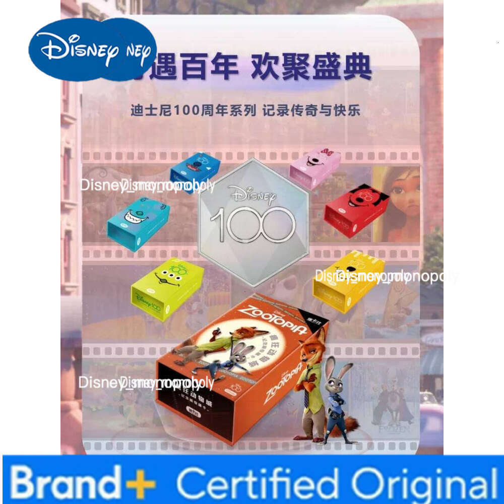 Disney Genuine 100th Anniversary Joyful Series Mickey Mouse Buzz Lightyear Animation Character Collection Card Kids Toy Gif H260129